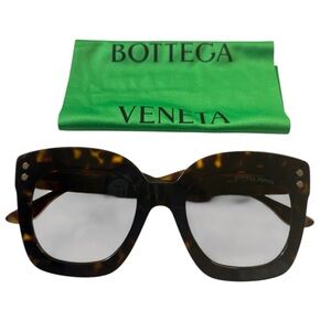 Bottega Veneta Tortoiseshell Square Sunglasses w/Case and COA